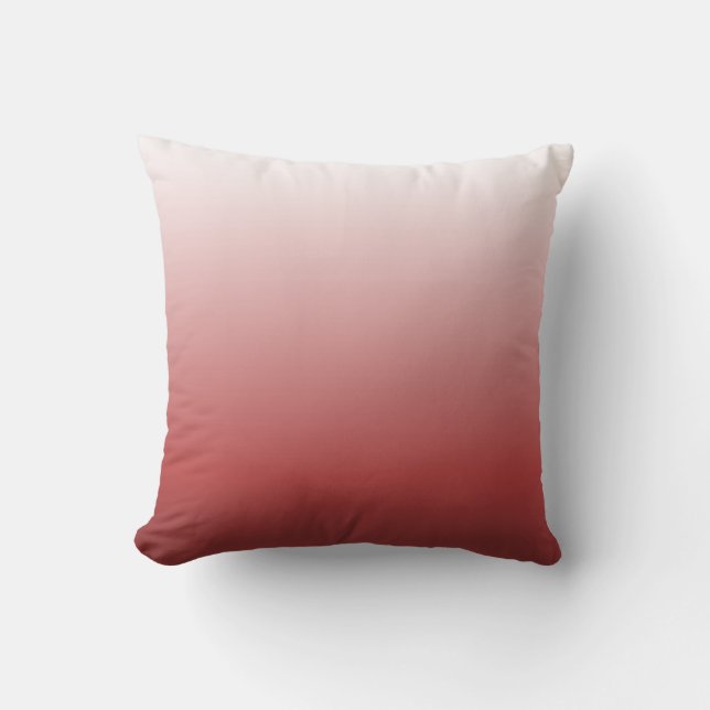 OMBRE Designer Coussin blanc à rose profond (Recto)