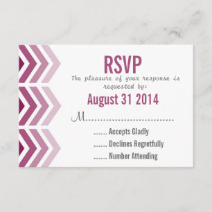 Ombre Flèches moderne Chevron Wedding carte RSVP