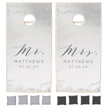 Ombre Grey Blanc Frosted Silver Mariage Mr & Mrs.