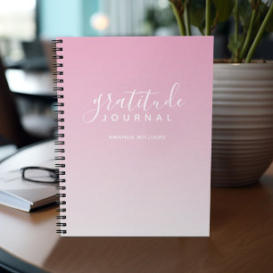 Ombre Motif Gratitude Journal - rose et blanc