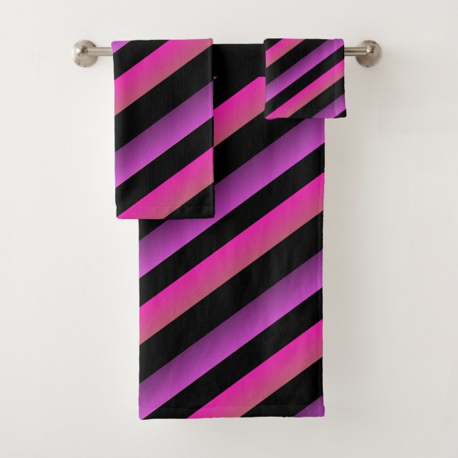 Ombre noir rayures arc-en-ciel rose chaud violet (En situation)