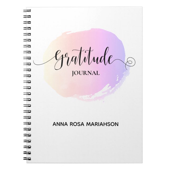 *~* Ombre Pastel Watercolor Boho Gratitude Journal (Devant)