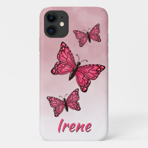 Ombre Pink Monarch Butterflies iPhone / coque ipad