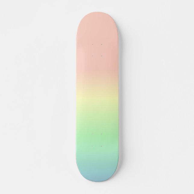 Ombre Rainbow Abstrait Pastel Motif Skateboard (Devant)