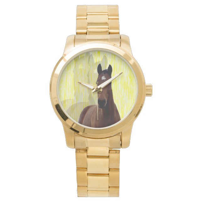 Ombres Cheval de Châtaignes, Grande Montre Unisex  (devant)