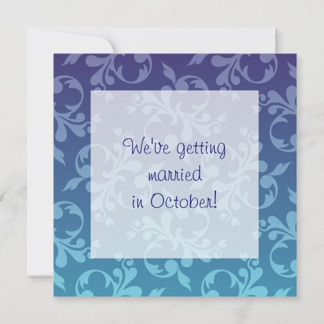 Ombres de bleu Scroll Invitation (Devant)