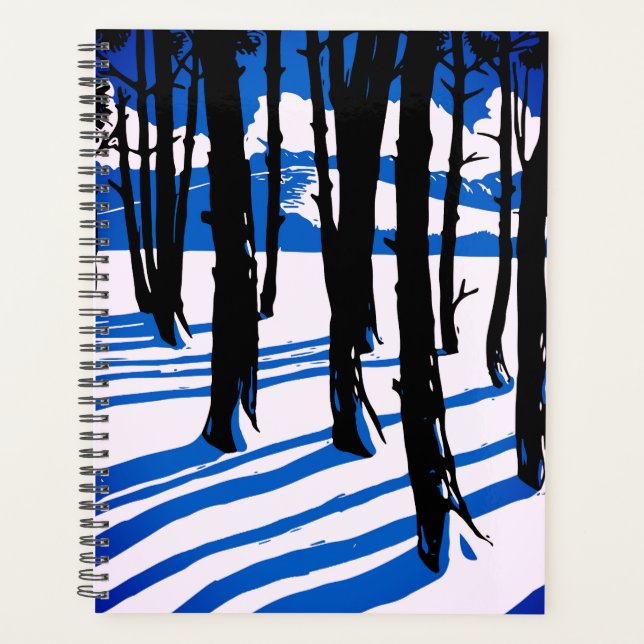 Ombres de forêt hivernale – Nature minimale bleue (Devant)