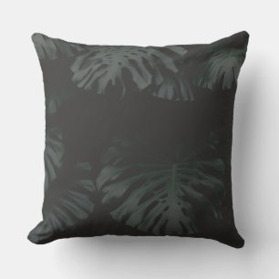 Ombres de Monstera de Minuit Coussin Jeté