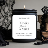 Ombres éffrayantes et Étiquette de bougie de nuit 
