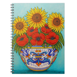 Ombrie Bouquet Poppy Sunflower Note Livre