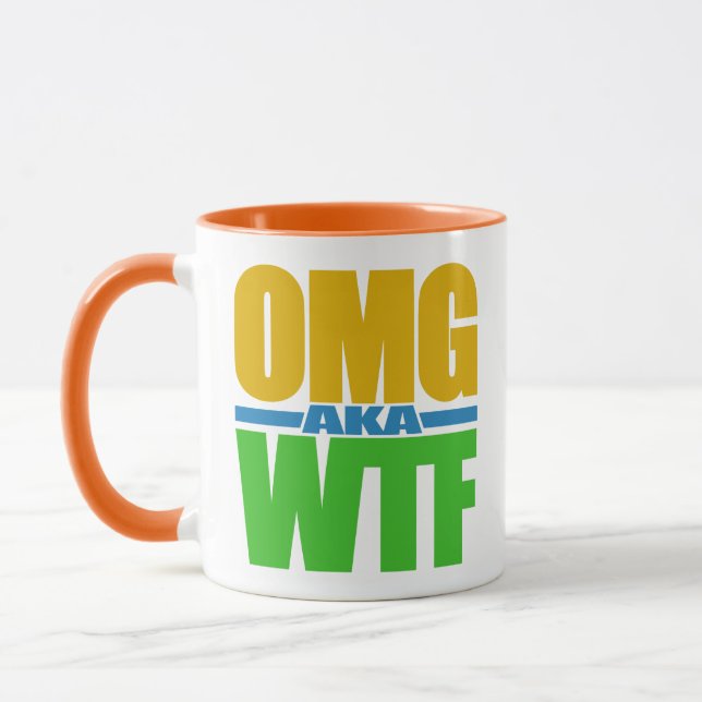 OMG aka WTF nom personnalisé mugs (Gauche)