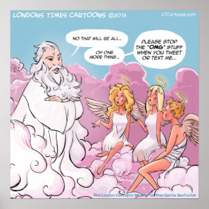 OMG Funny Social Media Poster de dessin animé