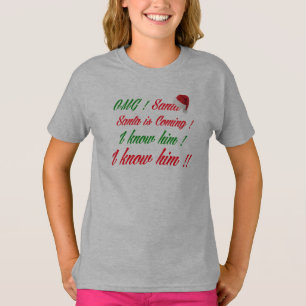 omg père Noël vient drôle de Noël design T-Shirt