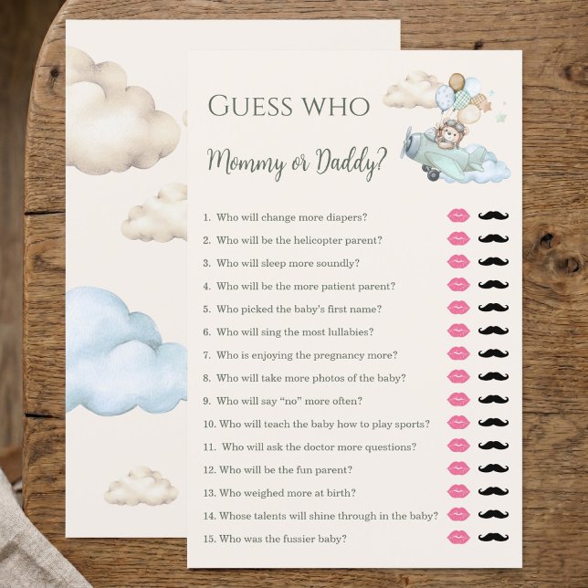 On a Du Mal à Attendre Jeu Devine Maman ou Papa (Guess Who Mommy or Daddy Game Bearly Wait Boy)