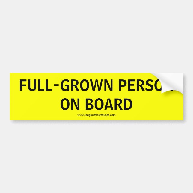 "On Board: Adult" bumper sticker (Devant)