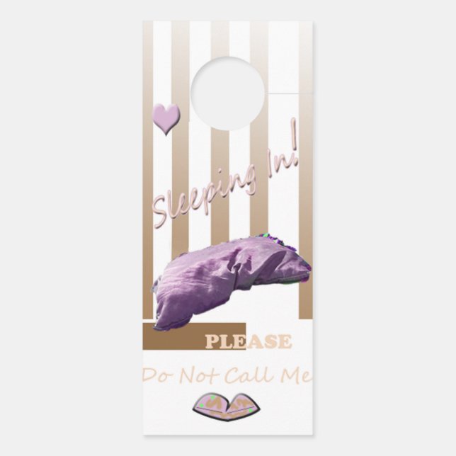 On Dort ! Affichette de porte (Dos)