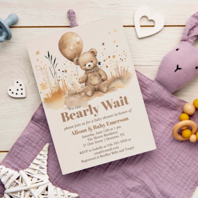 On peut à peine attendre une invitation de Baby sh (We can Barely Wait Dreamy Baby Shower Invitation)