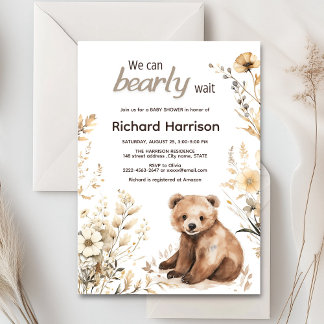 On peut attendre avec baby shower invitation