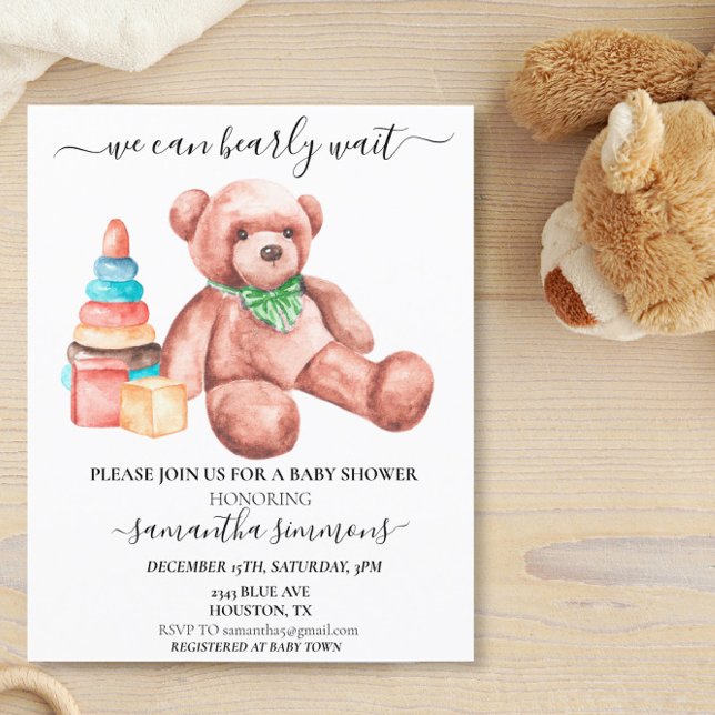 On Peut Attendre Baby shower Teddy Bear (Créateur téléchargé)