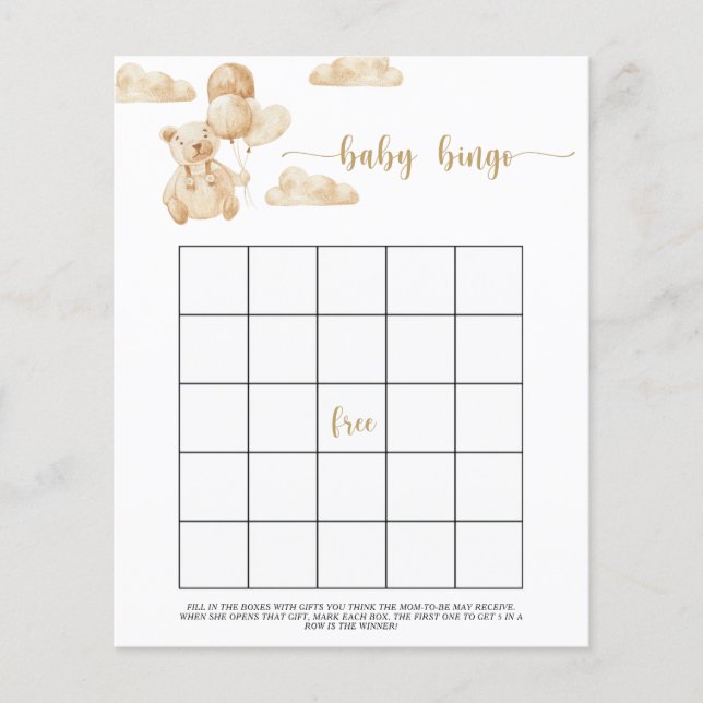 On peut attendre bébé jeu de bingo (Devant)