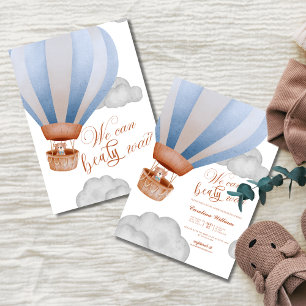 on peut attendre Boy petit baby shower Invitation