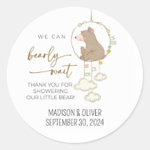 On Peut Attendre Des Stickers Merci Baby shower