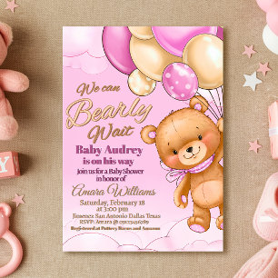 On peut attendre - Invitation Baby shower fille
