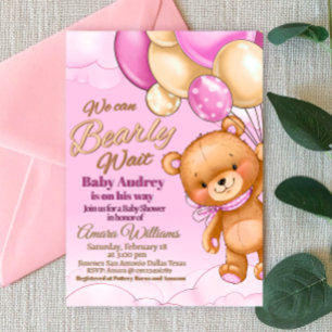 On peut attendre - Invitation Baby shower fille
