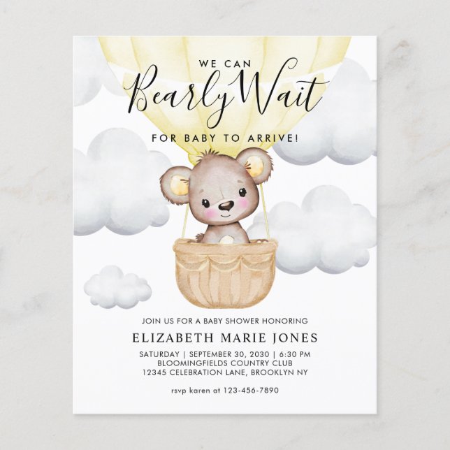 On Peut Attendre Le Baby shower De Ballons Jaunes. (Devant)