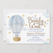 On peut attendre l'ours Baby shower Invitation