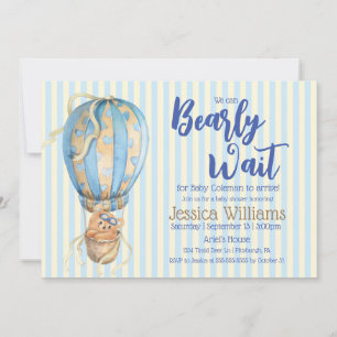 On peut attendre l'ours Baby shower Invitation