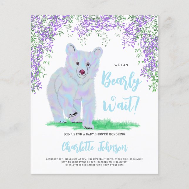 On Peut Attendre L'Ours Bleu Floral Boisé (Devant)