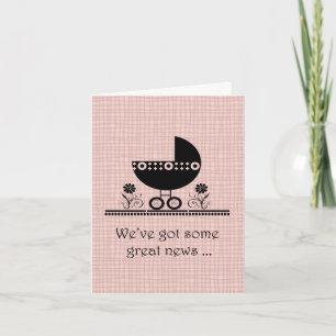 On s'attend à un bébé rose Faire-part