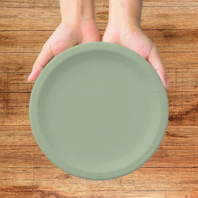 On s'est mariés Assiette en carton verte (Créateur téléchargé)