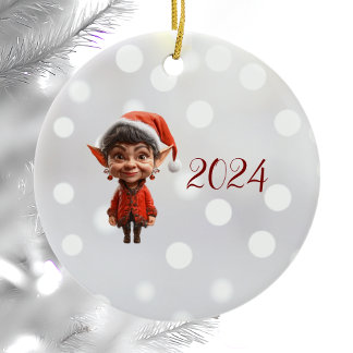 On Y Est ! Ornement en céramique Elf de Noël