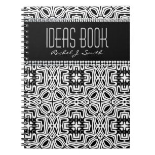 Onali : Cahier personnalisé motif tribal noir et b