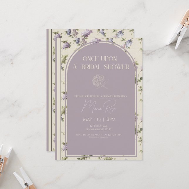 Once Upon A Bridal Shower Invitation (Devant/Arrière en situation)