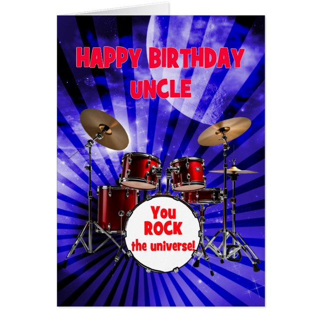 Oncle Birthday You Rock Drums (Devant)