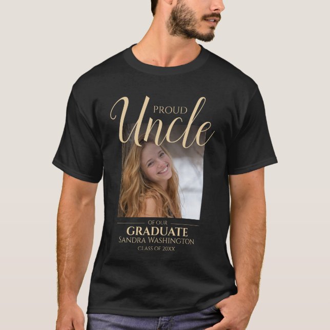 Oncle fier | T-Shirt de photo de remise de diplôme (Devant)
