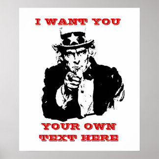 Oncle même affiche "Je veux vous" Poster personnal
