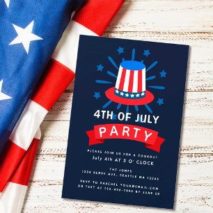 Oncle Sam Casquette 4 juillet Invitation de cuisin