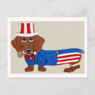 Oncle Sam Dachshund Invitation