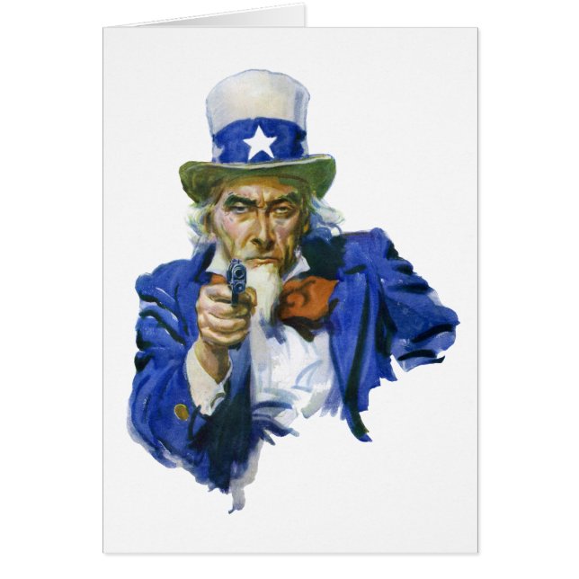 Oncle Sam patriotique vintage avec chapeau à étoil (Devant)