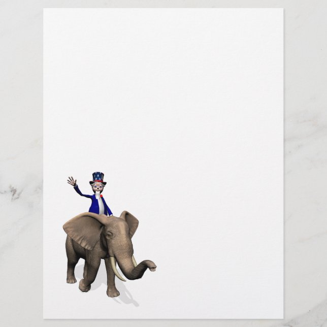 Oncle Sam Riding On Elephant (Devant)