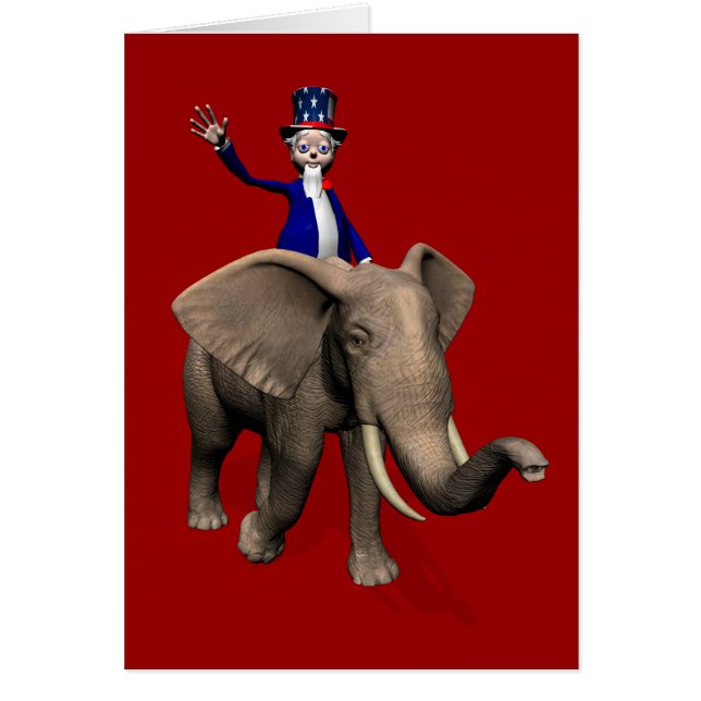 Oncle Sam Riding On Elephant (Devant)