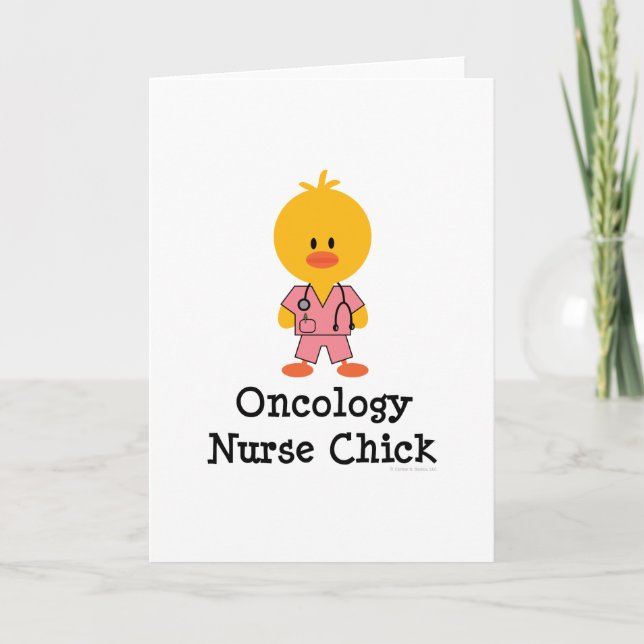 Oncologie Infirmière Chick Carte de voeux (Devant)