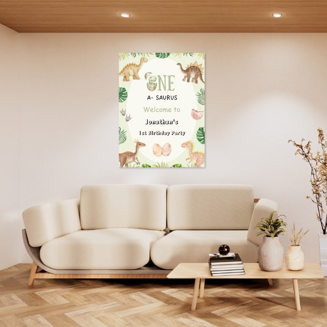 One-a-Saurus Dinosaur 1er anniversaire Poster de b (Créateur téléchargé)