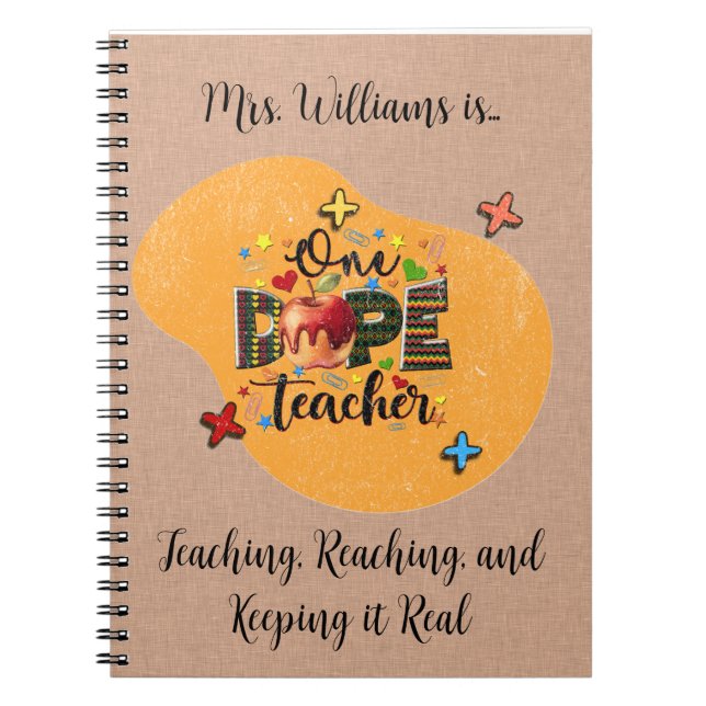 One Dope Teacher Custom Journal (Devant)