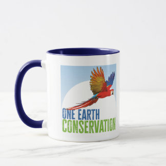 One Earth Conservation café tasse bleu intérieur