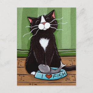 One Happy Kitty - Carte postale Art Chat